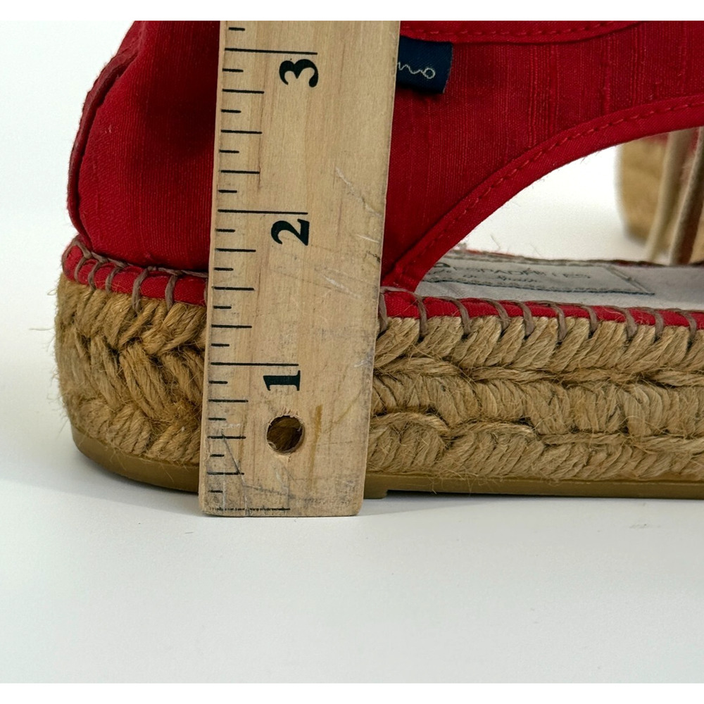 Gaimo Espadrilles Womens Size 8.5 EU 39 Made in Spain Boho Red Retro Silk Summer - Picture 5 of 9